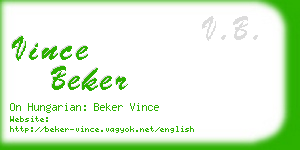 vince beker business card